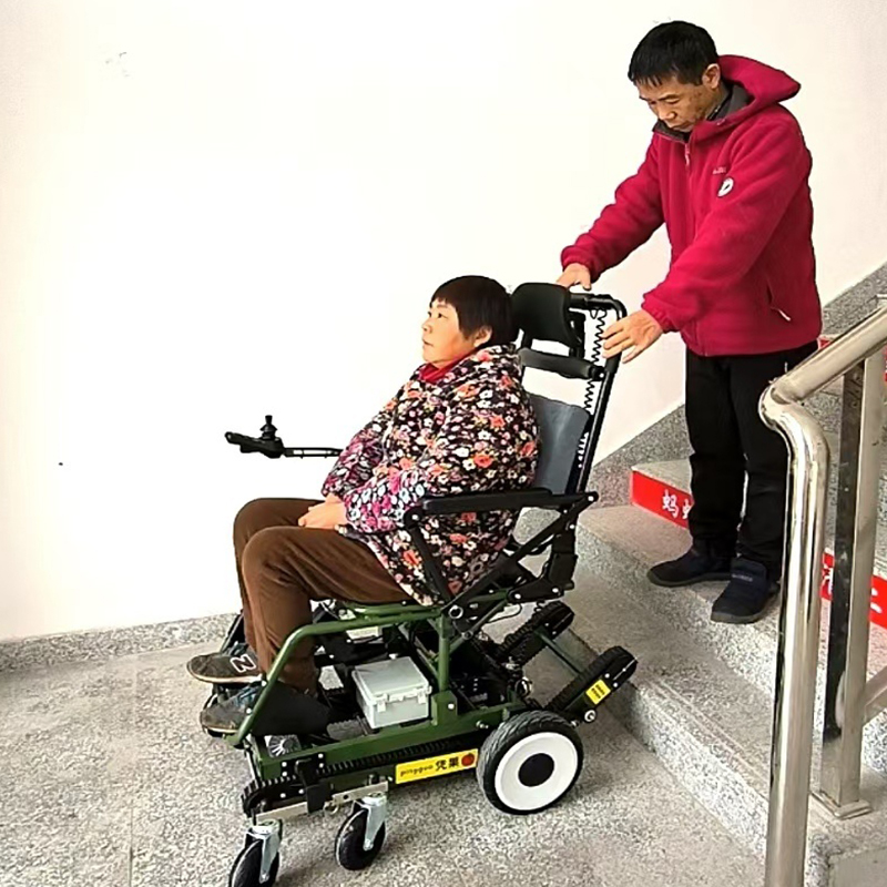 Fully Automatic Stair Climbing Wheelchair (Hand-Pushed On Flat Ground)