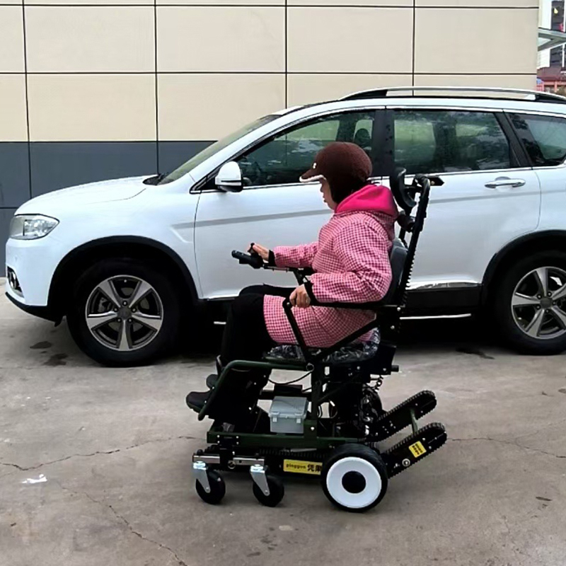 Fully Automatic Stair Climbing Wheelchair (Hand-Pushed On Flat Ground)