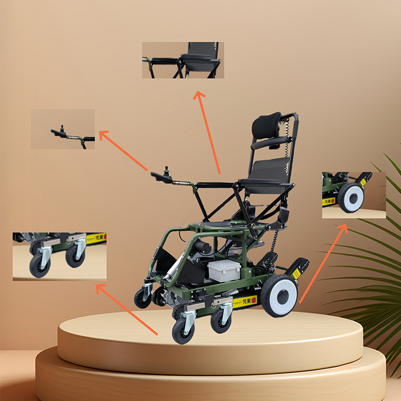 Fully Automatic Stair Climbing Wheelchair (Hand-Pushed On Flat Ground)